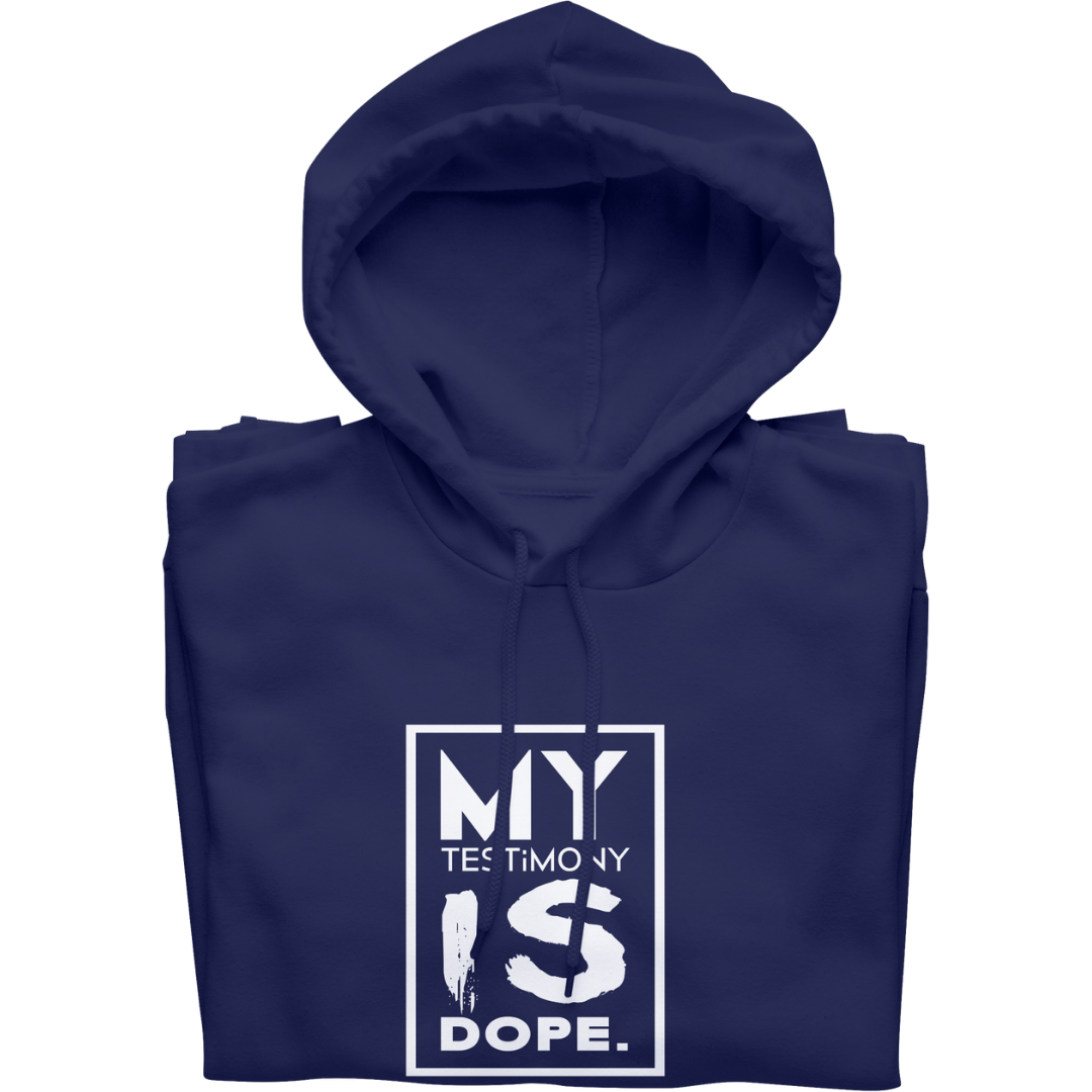 My Testimony Is Dope ™ Premium Hoodie - Navy/White