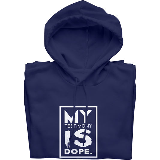My Testimony Is Dope ™ Premium Hoodie - Navy/White