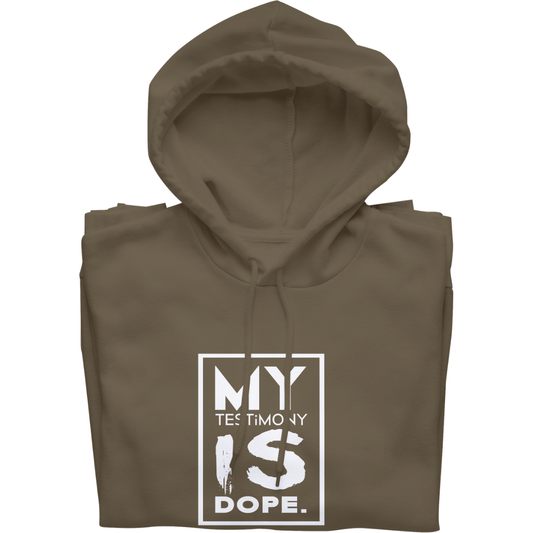 My Testimony Is Dope ™ Premium Hoodie - Brown/White
