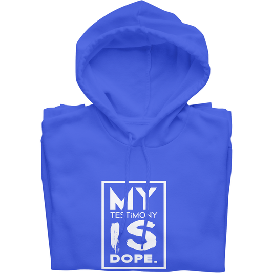My Testimony Is Dope ™ Premium Hoodie - Royal Blue/White