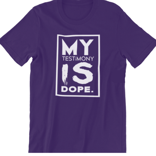 My Testimony Is Dope ™ Premium T-shirt - Plum/White