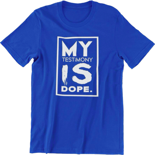 My Testimony Is Dope ™ Premium T-shirt - Royal Blue/White
